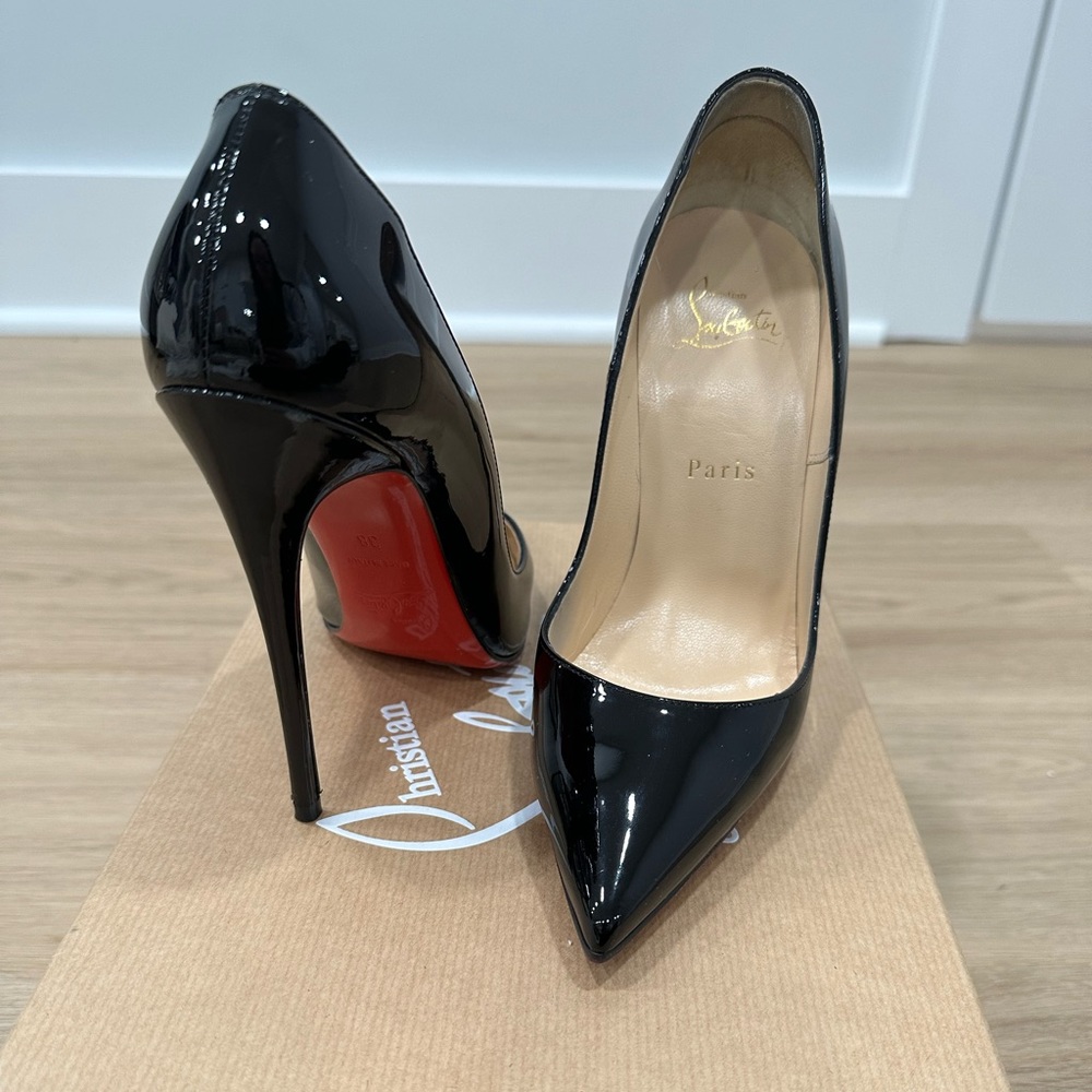 Christian Louboutin Black Patent Leather Heels - Picture 2 of 7